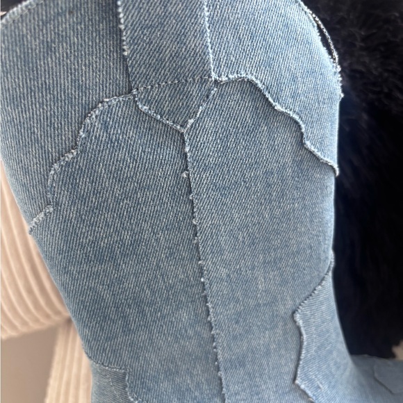 Stylish Denim Heeled Boots - Picture 4 of 4